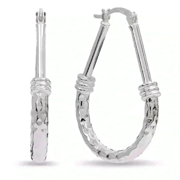 New Beautiful Sterling Silver Hoops - Picture 1 of 4